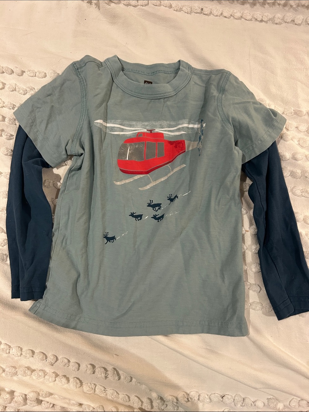 Tea Collection Light Blue & Navy Helicopter Layered-Look Tee
